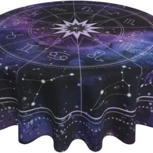 ESTRONRY Zodiac Wheel Star Sign Tablecloth