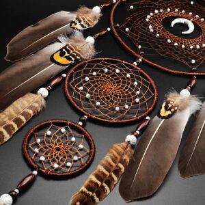 Urdeoms Large Dream Catchers for Bedroom Adult Brown Boho Dream Catcher