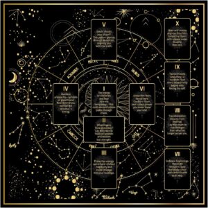 BOXOB Tarot Tablecloth, 24.8x24.8in Altar Cloth Sacred Divination Cloth Double-Sided